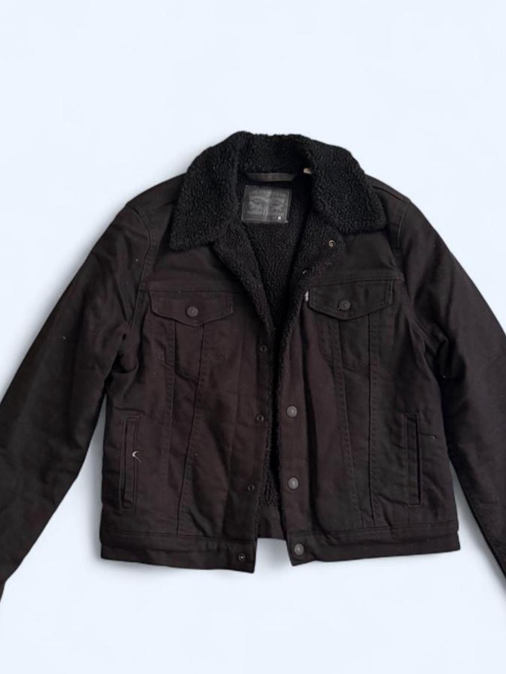 Levi's Black Sherpa Collar Bomber Jacket